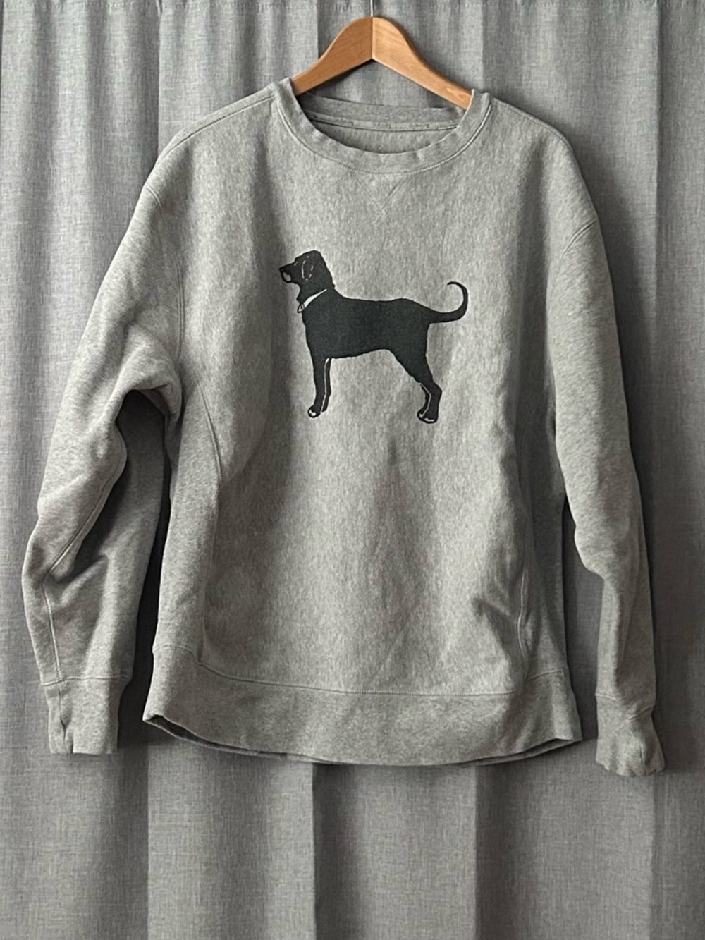 The Black Dog Gray Crewneck Sweatshirt with Black Dog Graphic